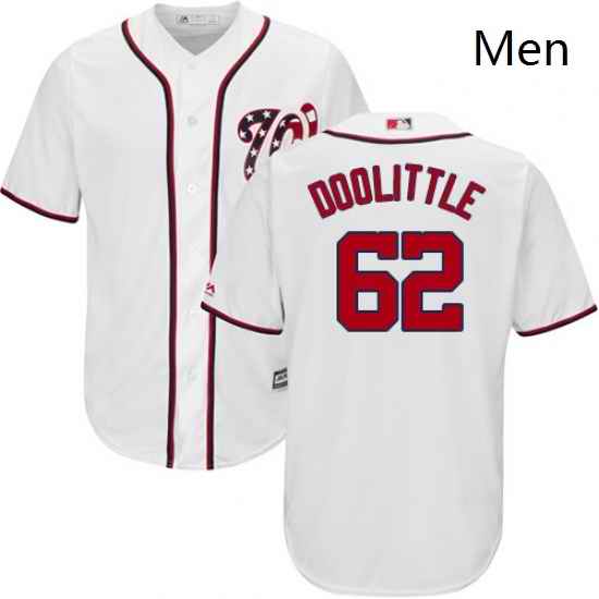 Mens Majestic Washington Nationals 62 Sean Doolittle Replica White Home Cool Base MLB Jersey